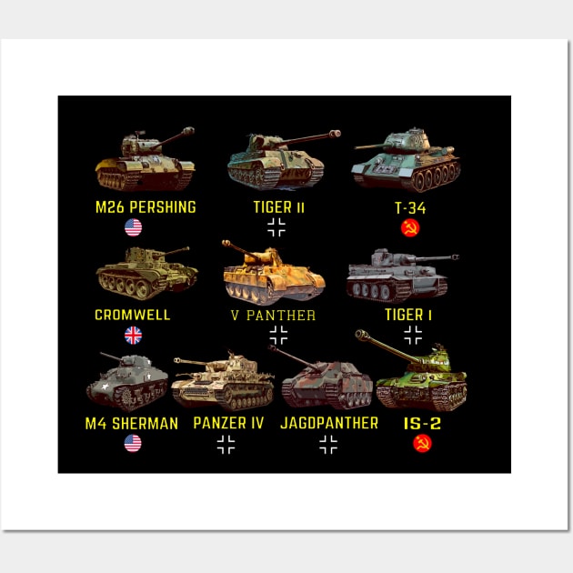 Top 10 WW2 Tanks Wall Art by F&L Design Co.